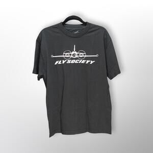 Fly Society Delivery Tee Men's Large Black 100% Cotton Made in USA Skate NWOT
